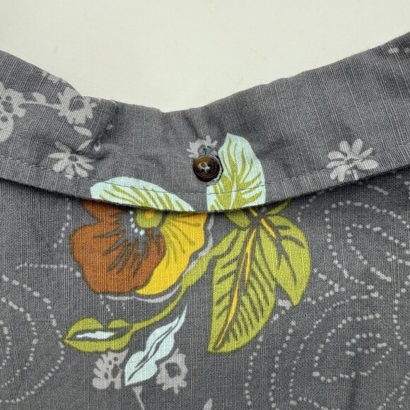 Jack Oneill Mens XL Gray Floral Hawaiian Button Down Short Sleeve Shirt - Picture 7 of 8